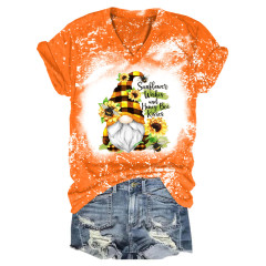 Women Spring Cactus Sunflower Print Top Shows Vitality and Nature